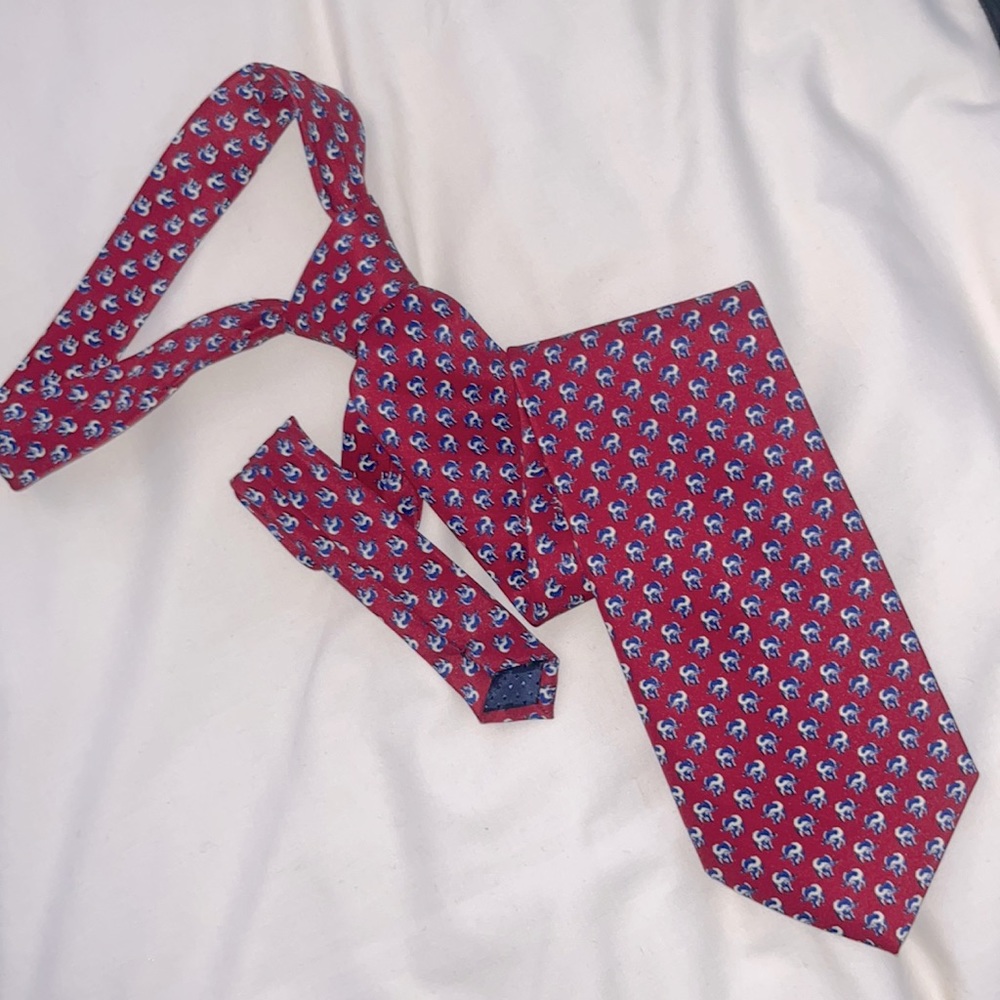 SRA cambodian elephant print silk tie